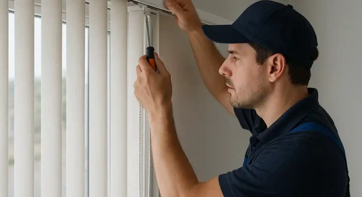 wymiana żaluzji pionowych