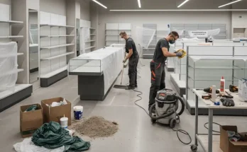 sprzątanie po remoncie w sklepie