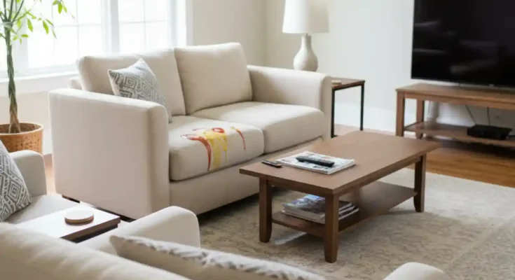 Jak usunąć plamy z ketchupu i musztardy z kanapy 1 czyszczenie kanapy po musztardzie i ketchupie