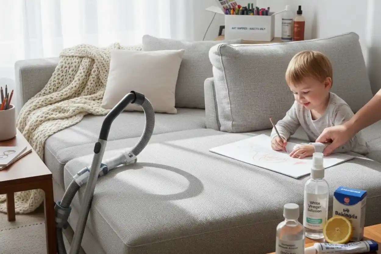 usuwanie paln z długopisu i markera z kanapy