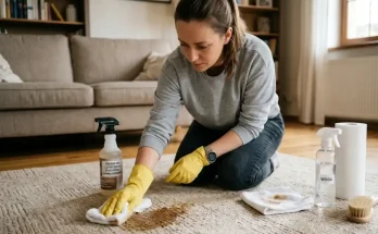 plamy po kawie na wykładzinie